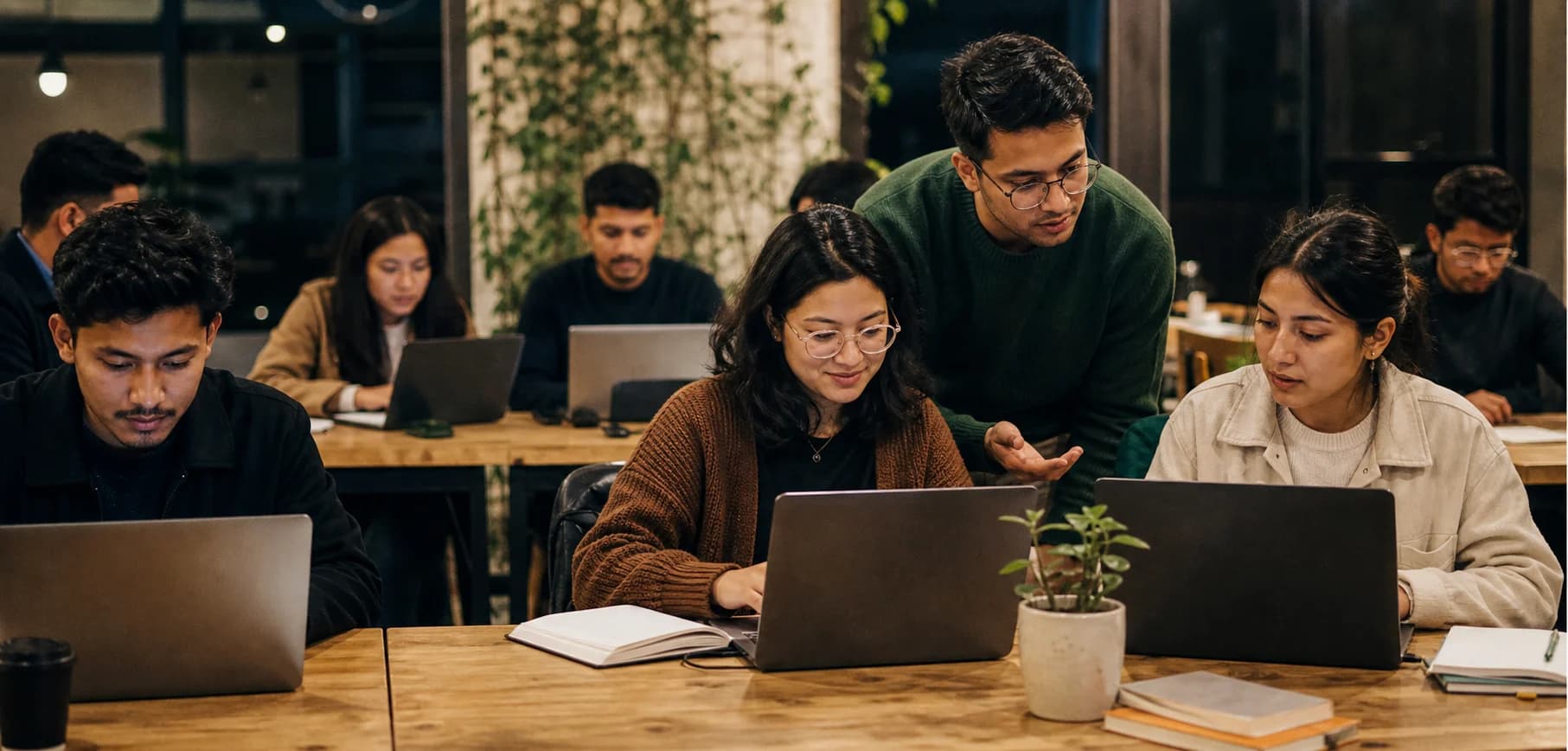 Young Nepali professionals and students learning AI together in a cohort setting