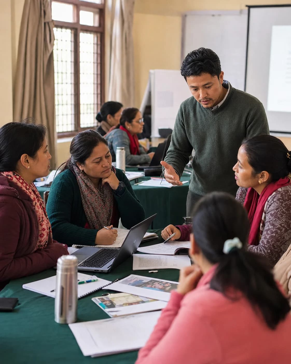 Nepali teachers participating in an AI teacher certification workshop